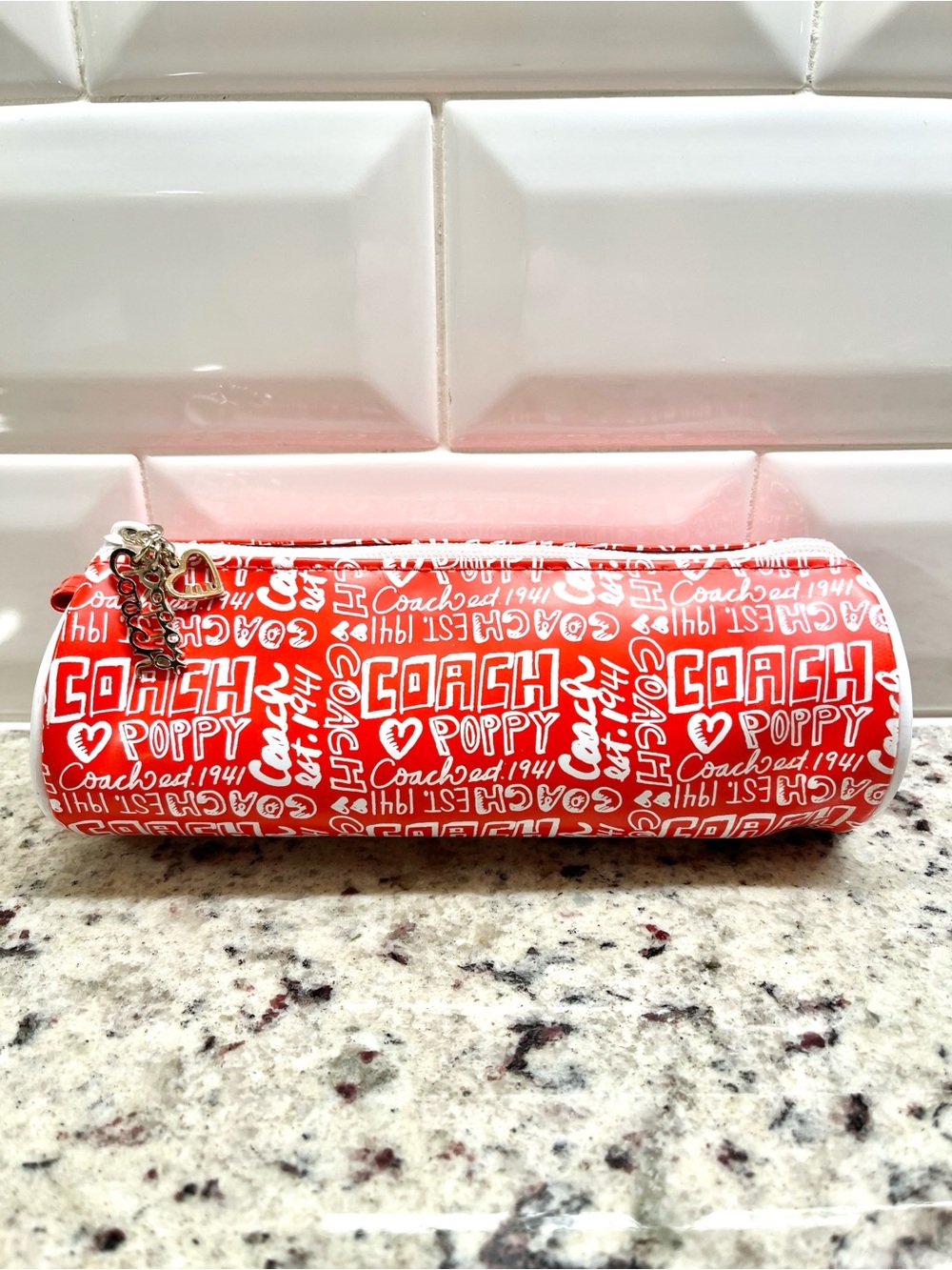 Coach Poppy Vintage Cosmetic/Pencil Case EUC